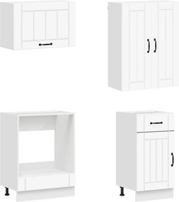 vidaXL Μονάδα κουζίνας LUCCA 8 pcs Λευκό Επεξεργασμένο Ξύλο