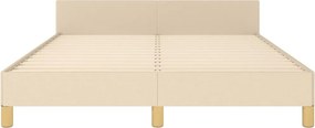 vidaXL Σκελετός Κρεβατιού Χωρίς Στρώμα Κρεμ 140x190 εκ. Υφασμάτινο