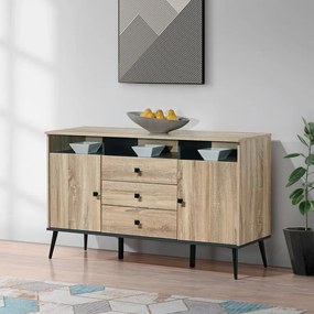 Μπουφές Zezan σε sonoma-ανθρακί απόχρωση 140.5x41.5x80εκ 140.5x41.5x80 εκ.