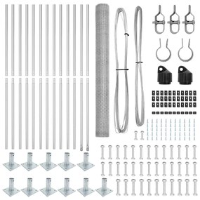 vidaXL Στύλος Περιφράξεων Ασημί 25 x 1,5 μ (25 χιλ. πλέγμα) Ατσάλι