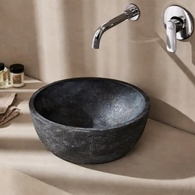 Tema Pietra Anthracite Ø40 - Επιτραπέζιος Νιπτήρας με Υφή Πέτρας