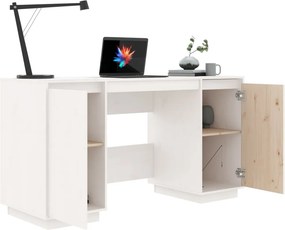 vidaXL Γραφείο Λευκό 140 x 50 x 75 εκ. από Μασίφ Ξύλο Πεύκου