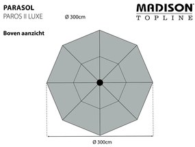 Madison Ομπρέλα Κήπου Paros II Luxe Ανοιχτό Γκρι 300 εκ. - Γκρι