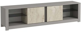 Έπιπλο Tηλεόρασης Aydos 382NRC2526 180x35x45cm Travertine Beige-Grey