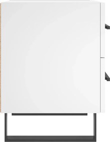 vidaXL Κομοδίνο Λευκό 40 x 35 x 47,5 εκ. από Επεξεργασμένο Ξύλο