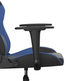 Καρέκλα Gaming Μασάζ Μαύρο/Μπλε από Συνθετικό Δέρμα - Μπλε