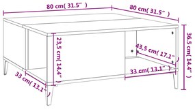 ΤΡΑΠΕΖΑΚΙ ΣΑΛΟΝΙΟΥ ΜΑΥΡΟ 80 X 80 X 36,5 ΕΚ. ΕΠΕΞΕΡΓΑΣΜΕΝΟ ΞΥΛΟ 821101