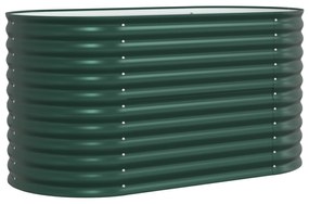 vidaXL Υψωμένο Κρεβάτι Κήπου Πράσινο 160x80x81 εκ. Από Γαλβανισμένο Χάλυβα