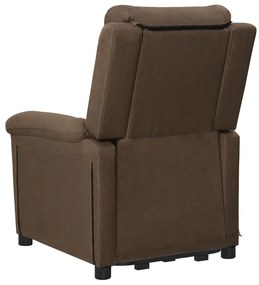 vidaXL Πολυθρόνα Μασάζ με Ανύψωση Καφέ Υφασμάτινη
