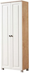 Ντουλάπα Δίφυλλη Tuvalle 230TVL1203 60x30x175cm Oak-White Δίφυλλη