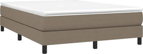 vidaXL Κρεβάτι Boxspring με Στρώμα Taupe 140x190 εκ. Υφασμάτινο