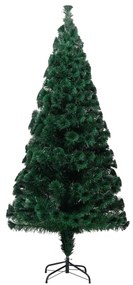 vidaXL Χριστουγεννιάτικο Δέντρο Τεχν &amp; Βάση Πράσινο Οπτικές Ίνες 240εκ