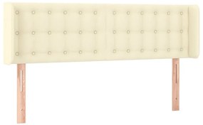vidaXL Κεφαλάρι Κρεβατιού LED Κρεμ 147x16x78/88εκ. από Συνθετικό Δέρμα