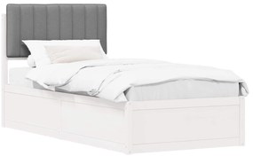 vidaXL Σκελετός Κρεβατιού με Επενδεδυμένο Κεφαλάρι Ανοιχτό γκρι