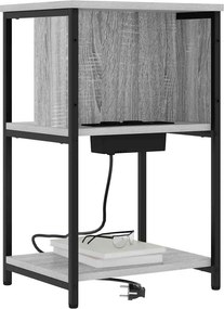 vidaXL Κομοδίνο 2 τεμ. Γκρίζο Σονομα 38 x 31 x 61 εκ