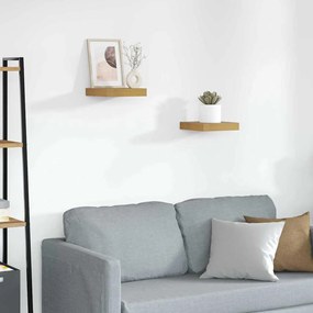 Ράφι Τοίχου 2 pcs Μπεζ 23 x 23,5 x 4 εκ Επεξεργασμένο ξύλο
