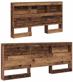 vidaXL Κεφαλάρι Αποθήκης με ράφι Παλαιό ξύλο 140 cm Επεξεργασμένο ξύλο