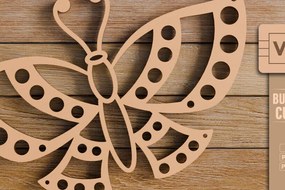 Σετ των 2 Intra απο ξύλο plywood 3mm-4mm πάχος πεταλούδας και κοπής CNC Δίασταση 20x30 cm INTRAFABR-98978097