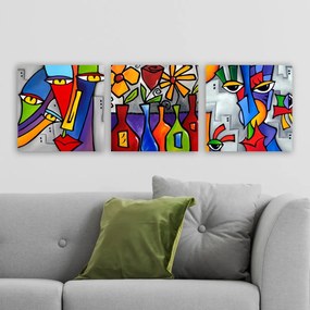 Decorative Canvas Painting (3 Pieces) DRPRC02 Multicolor