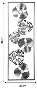 Διακοσμητικό τοίχου Blomma αντικέ χρυσό μέταλλο 31x3.5x90εκ