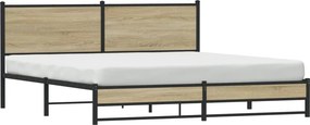 vidaXL Σκελετός Κρεβ. Χωρίς Στρώμα Sonoma Δρυς 183x213 εκ. Μεταλλικό