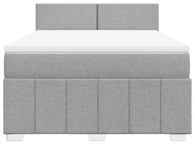 ΚΡΕΒΑΤΙ BOXSPRING ΜΕ ΣΤΡΩΜΑ ΑΝΟΙΧΤΟ ΓΚΡΙ 140X200 ΕΚ. ΥΦΑΣΜΑΤΙΝΟ 3289384