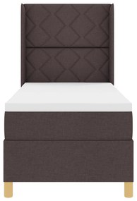 vidaXL Κρεβάτι Box Spring με Στρώμα Σκούρο Καφέ 80x200 εκ Υφασμάτινο