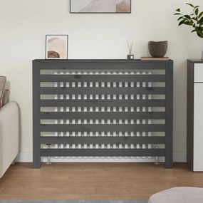 vidaXL Κάλυμμα Καλοριφέρ Γκρι 108,5x19x84 εκ. από Μασίφ Ξύλο Πεύκου
