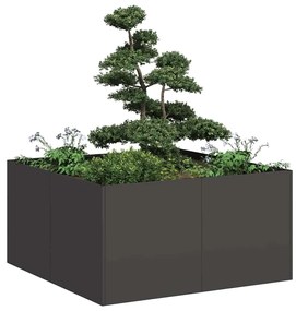 Ζαρντινιέρα Μαύρη 80x80x40 εκ. από Χάλυβα Ψυχρής Έλασης