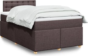 vidaXL Κρεβάτι Boxspring με Στρώμα Σκούρο Καφέ 120x190 εκ Υφασμάτινο