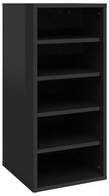 vidaXL Παπουτσοθήκη Γυαλιστερό Μαύρο 31,5x35x70 εκ. από Μοριοσανίδα