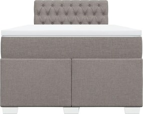 vidaXL Κρεβάτι Boxspring με Στρώμα Taupe 120x190 εκ. Υφασμάτινο