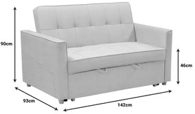 Καναπές-κρεβάτι Commit pakoworld 2θέσιος ύφασμα σε μπεζ-γκρι απόχρωση 142x93x90εκ