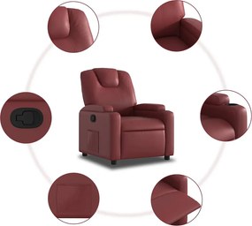 vidaXL Πολυθρόνα Ανακλινόμενη Μπορντό από Συνθετικό Δέρμα