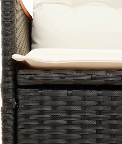 vidaXL Σετ Επίπλων Bistro 3 τεμ. Μαύρο Συνθετ. Ρατάν με Μαξιλάρια