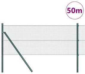 vidaXL Φράχτης με Στήλες. Πράσινο 0.4 x 50 μ. Ατσάλι