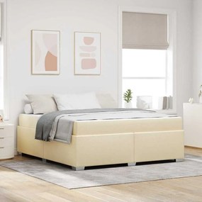 vidaXL Σκελετός Κρεβατιού με στρώμα Κρεμ 180 x 200 cm ύφασμα
