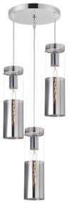 Φωτιστικό Οροφής Τρίφωτο V371973PCH Chrome Metal, Glass