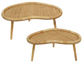 Liberta KAMIRA SIDE TABLE SET 2ΤΕΜ ΦΥΣΙΚΟ 90x59xH39,5cm 90x59xH39,5cm 04-1168