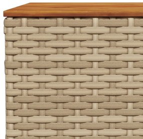 vidaXL Τραπέζι Κήπου Μπεζ 55x55x36 εκ. Συνθετικό Ρατάν/Ξύλο Ακακίας
