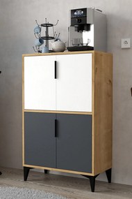 Ντουλάπι Sapphire Δρυς / Λευκό / Ανθρακί AFOS 72x36.5x12