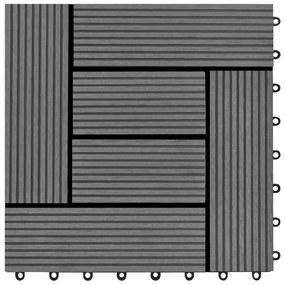 vidaXL Πλακάκια Deck 11 τεμ. Γκρι  30 x 30 εκ. / 1 τ.μ.  WPC
