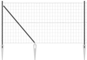 vidaXL Φράχτης με Στήλες. Γκρι 1.2 x 25 m Ατσάλι