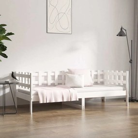 VidaXL Καναπές Κρεβάτι Χωρίς Στρώμα Λευκό 90x190 εκ. Μασίφ Ξύλο Πεύκου