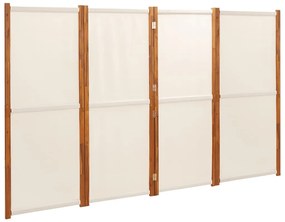 vidaXL Διαχωριστικό Δωματίου με 4 Πάνελ Λευκό Κρεμ 280 x 180 εκ.