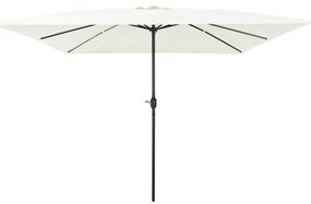 vidaXL Τετράγωνη Ομπρέλα Κήπου 295x245 εκ Μπεζ Λευκή