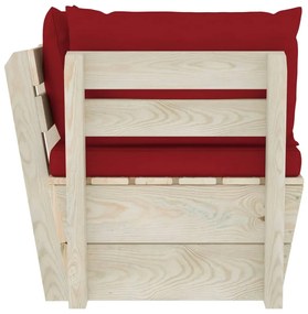 vidaXL Καναπές Κήπου Γωνιακός από Παλέτες Εμποτισμένο Ξύλο Ερυθρελάτης