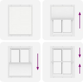 vidaXL Πλισέ περσίδα Λευκό 105x100 cm Πλάτος υφάσματος 104,4 cm