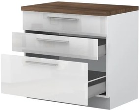 Επιδαπέδιο ντουλάπι Raval R-90-3MBOX-Λευκό - Λευκό γυαλιστερό - 90.00Χ60.00Χ88.00cm