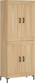 vidaXL Ντουλάπι Sonoma δρυς 69,5 x 34 x 180 εκ. από Επεξεργασμένο Ξύλο